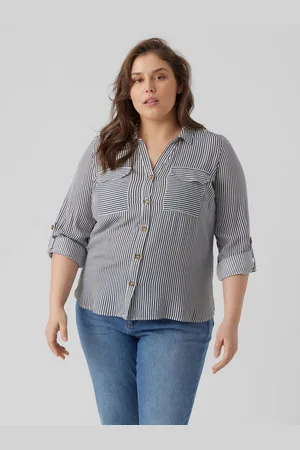 VERO MODA Overhemdblouse VMBUMPY L/S SHIRT NEW CURVE GA NOOS
