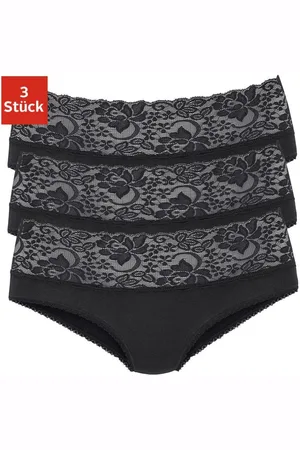 vivance collection Slip van elastische katoen met florale kant (3 stuks)