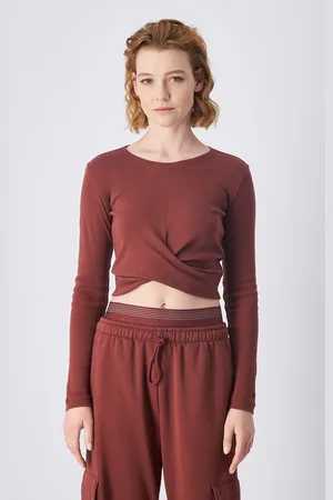 Champion Shirt met lange mouwen Crewneck Croptop T-Shirt