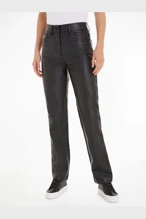 Calvin Klein Imitatieleren broek FAUX LEATHER HIGH RISE STRAIGHT