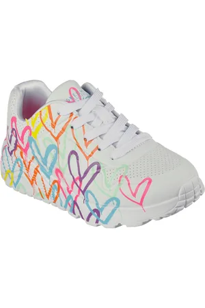 Skechers Sneakers JGoldcrown: Uno Lite - Spread the Love chunky sneaker, plateausneaker, retro sneaker met allover print