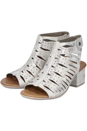 Rieker Sandaaltjes zomerschoen, sandaal, blokhak, in metallic-look