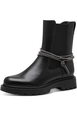 Tamaris Chelsea-boots blokhak, enkellaars versierd met fonkelende banden