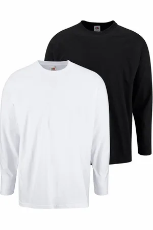 Fruit Of The Loom Shirt met lange mouwen van puur katoen (set, 2-delig)