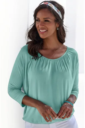 Lascana Shirt met 3/4 mouwen Met fijne plooien bij de hals