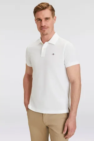 GANT Poloshirt REG SHIELD SS PIQUE POLO met logo en platte breikraag 100% katoen pique