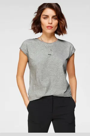 Tamaris T-shirt Korte mouwen, regular fit, effen, met ronde hals