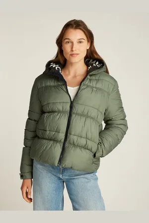 Tommy Hilfiger Gewatteerde jas met een logo-opschrift
