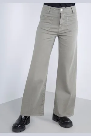 Please Broek met wijde pijpen van hoogwaardige katoenmix met stretch