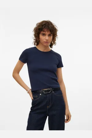 VERO MODA Shirt met ronde hals VMCHLOE SS SHORT TOP JRS NOOS