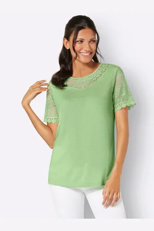 Classic Basics Kanten Shirt met ronde hals (1-delig)