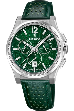 Festina Chronograaf Rive Collection Quartzhorloge, horloge, herrenuur, Swiss Made, roestvrijstalen band, analoog