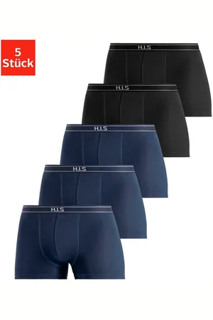 H.I.S Boxershort voor heren met strepen en logo op de band (set, 5 stuks)