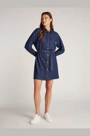 Calvin Klein Jeans jurk BELTED TENCEL DENIM SHIRT DRESS