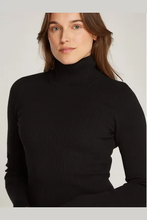 Calvin Klein Sweatjurk WOVEN LABEL TIGHT SWEATER DRESS