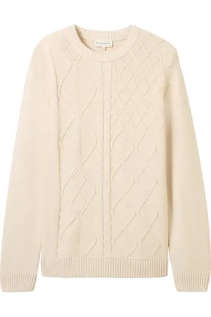 TOM TAILOR Trui met ronde hals met kabelpatroon