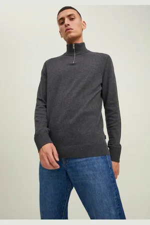JACK & JONES Trui met ronde hals EMIL KNIT HALF ZIP