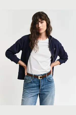 GANT Capuchonsweatvest SHIELD ZIP HOODIE Grafische -borduursel op de borst