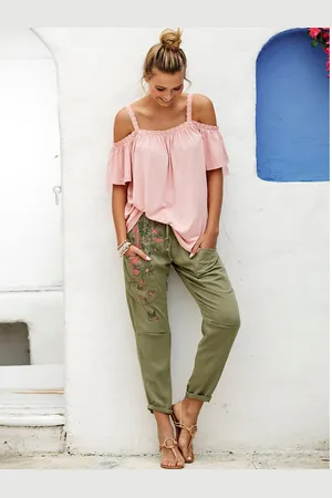 Classic Inspirationen Blouse met carmenhals