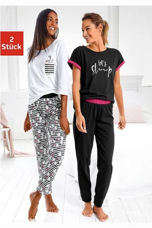 VIVANCE DREAMS Pyjama met speels animal-dessin (4-delig, Set van 2)