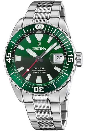 Festina Duikhorloge The Originals/Diver Horloge, quartzhorloge, herenhorloge, tot 20 bar waterdicht, stalen armband