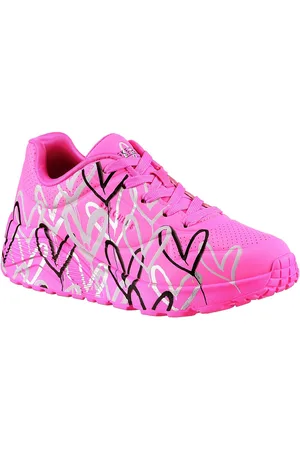 Skechers Sneakers UNO LITE-METALLIC LOVE , wedge-veterschoen, skech-air functie, maat sjabloon om te downloaden