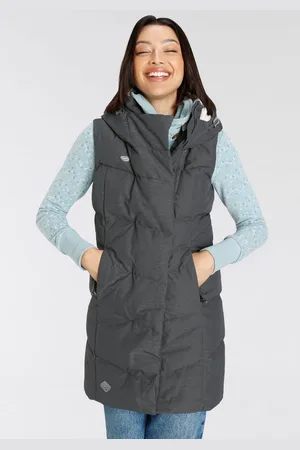 Ragwear Bodywarmer PAVLINNA VEST O met gevoerde capuchon, waterdicht en ademend materiaal