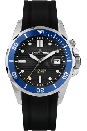 Jacques Lemans Kinetic horloge Hybromatic Polshorloge, herenhorloge, siliconen band, analoog, datum, lichtgevende wijzers