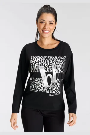 Bruno Banani Sweatshirt zilverkleurige leo-print nieuwe collectie
