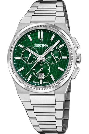 Festina Chronograaf Rive Collection Quartzhorloge, horloge, herrenuur, Swiss Made, roestvrijstalen band, analoog