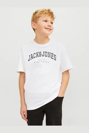 JACK & JONES Shirt met ronde hals JJECALEB VARSITY TEE SS O-NECK NOOS JNR