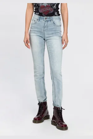 ARIZONA Slim fit jeans Shaping strakke pasvorm, skinny jeans, used-look-wassing, hoge taille