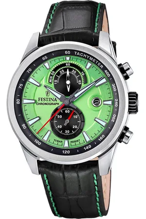 Festina Chronograaf Timeless Chronograph Quartzhorloge, horloge, herrenuur, leren band, analoog, dag
