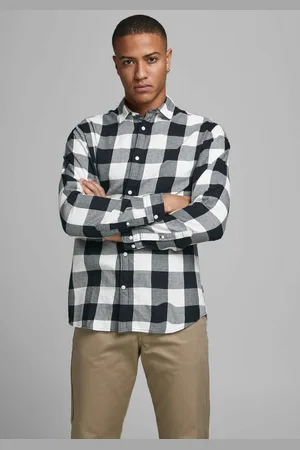 JACK & JONES Geruit overhemd JJ JJEGINGHAM TWILL SHIRT L/