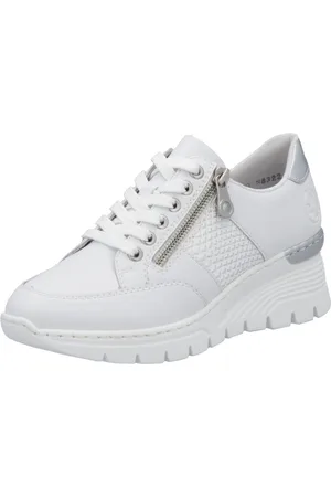 Rieker Sneakers met sleehak , lage schoen, vrijetijdsschoen, veterschoen, sneaker met rits