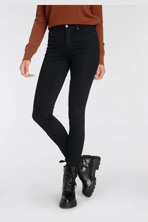 Tamaris High-waist jeans Skinny fit, modieuze ankle cut, met riemlussen