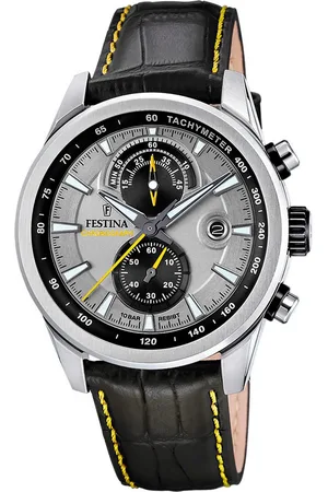 Festina Chronograaf Timeless Chronograph Quartzhorloge, horloge, herrenuur, leren band, analoog, dag