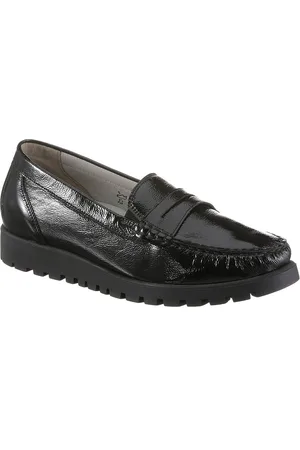 Waldläufer Mocassins HEGLI Slipper, comfortabele schoen van lakleer, in comfortabele schoenwijdte H