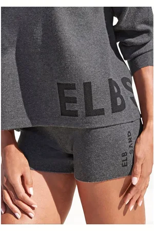 ELBSAND Tricotbroek Korte broek van hoogwaardig breiwerk, met logostiksel, loungewear
