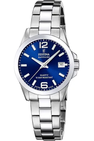 Festina Kwartshorloge Horloge, dameshorloge, Swiss Made, stalen band, analoog, dag