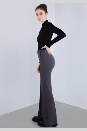 Imperial Broek met wijde pijpen met satijndetails
