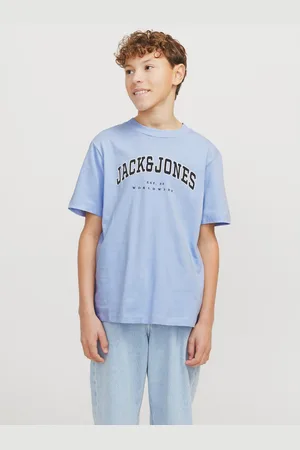 JACK & JONES Shirt met ronde hals JJECALEB VARSITY TEE SS O-NECK NOOS JNR