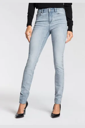 Daniel Hechter Skinny fit jeans hoge taille, enkel-lang, elastische twill-stof, used-wassing