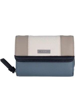 TOM TAILOR Portemonnee Juna zacht nerf leerachtige materialen met glanzende metalen accessoires