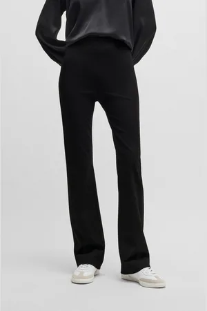 HUGO BOSS Geweven broek C_Taboot met zijrits, flared vorm, milano kwaliteit loungewear