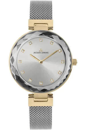 Jacques Lemans Kwartshorloge Milano, 1-2139G Horloge, dameshorloge, kristallen, roestvrijstalen band
