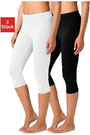 Vivance Caprilegging met rubberen tailleband, loungewear (Set van 2)