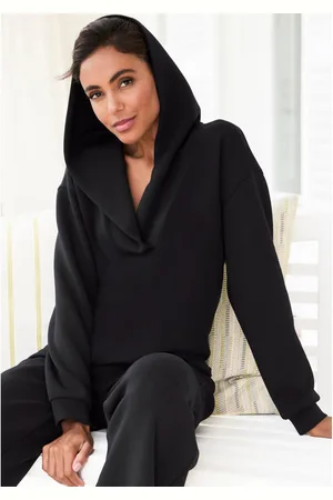 French Connection Hoodie met v-hals en brede kraag, loungewear