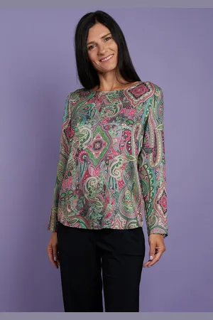 Seidel Moden Blouse met lange mouwen met all-over print, made in germany