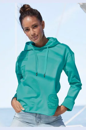 ELBSAND Hoodie ELGIN met logo-borduurwerk, losse hoodie van elastische katoen